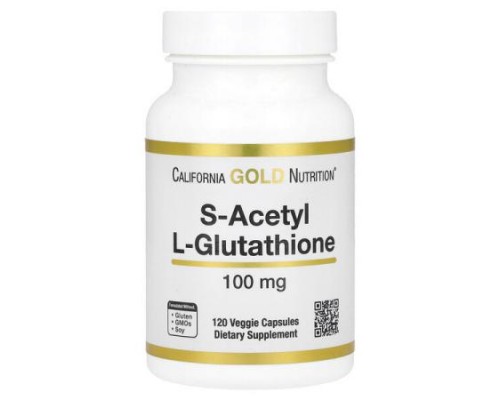 California Gold Nutrition, S-Acetyl L-Glutathione, 100 mg, 120 Veggie Capsules