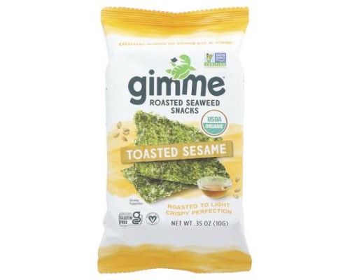 gimMe, Roasted Seaweed Snacks, Toasted Sesame, 0.35 oz (10 g) gimMe, Roasted Seaweed Snacks, Toasted Sesame, 0.35 oz (10 g)