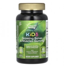 Nature's Way, Kids, Growing Bones & Muscles Gummy, Ages 2 +, Wildberry, 60 Gummies