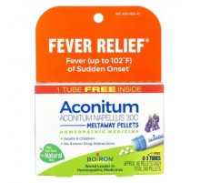 Boiron, Aconitum, Fever Relief, Meltaway Pellets, 30C, 3 Tubes, 80 Pellets Each