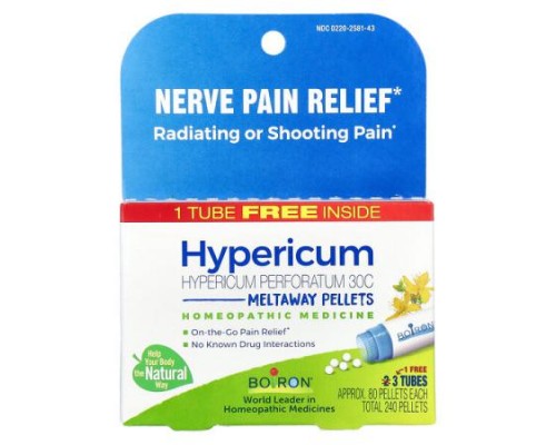 Boiron, Hypericum Perforatum, 30C, 3 Tubes, 80 Meltaway Pellets Each
