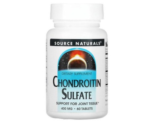 Source Naturals, Chondroitin Sulfate, 400 mg, 60 Tablets Source Naturals, Chondroitin Sulfate, 400 mg, 60 Tablets