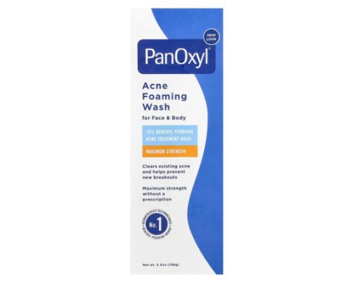 PanOxyl, Acne Foaming Wash, For Face & Body, Maximum Strength, 5.5 oz (156 g)