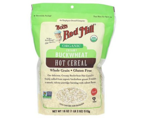 Bob's Red Mill, Organic Creamy Buckwheat Hot Cereal, Whole Grain, Gluten Free, 18 oz (510 g) Bob's Red Mill, Organic Creamy Buckwheat Hot Cereal, Whole Grain, Gluten Free, 18 oz (510 g)