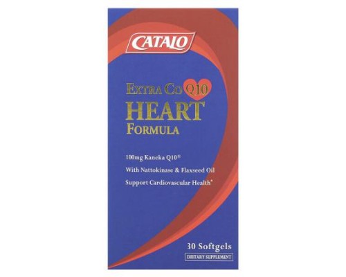 CATALO, Extra CoQ10, Heart Formula with Nattokinase & Flaxseed Oil, 30 Softgels