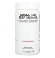 Codeage, Grass-Fed Beef Organs, 180 Capsules