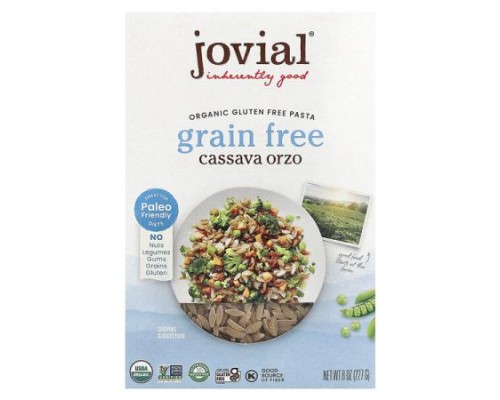 Jovial, Organic Gluten Free Pasta, Cassava Orzo, 8 oz (227 g)