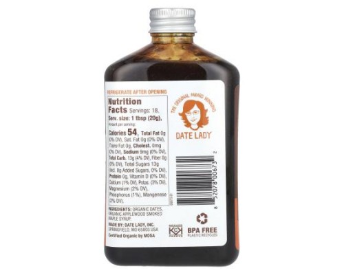 Date Lady, Smoked Maple Date Syrup, 12.8 oz (362 g) (Discontinued Item)