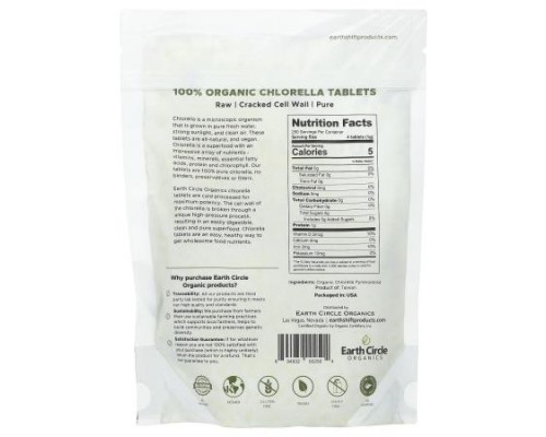 Earth Circle Organics, 100% Organic Chlorella, 1,000 Tablets, 8.75 oz (248 g) Earth Circle Organics, 100% Organic Chlorella, 1,000 Tablets, 8.75 oz (248 g)