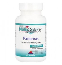 Nutricology, Pancreas, Natural Glandular (Pork), 425 mg , 60 Capsules
