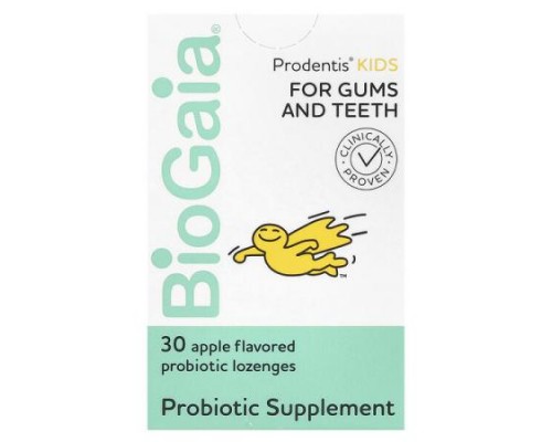 BioGaia, Prodentis Kids®, Probiotic Lozenges, Apple, 200 Million CFU, 30 Lozenges BioGaia, Prodentis Kids®, Probiotic Lozenges, Apple, 200 Million CFU, 30 Lozenges