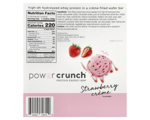 BNRG, Power Crunch Protein Energy Bar, Strawberry Creme, 12 Bars, 1.4 oz (40 g) Each BNRG, Power Crunch Protein Energy Bar, Strawberry Creme, 12 Bars, 1.4 oz (40 g) Each