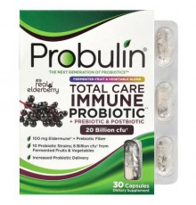 Probulin, Total Care Immune Probiotic + Prebiotic & Postbiotic with Real Elderberry, 20 Billion CFU, 30 Capsules