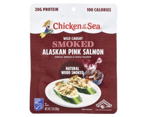 Chicken of the Sea, Wild Caught Smoked Alaskan Pink Salmon, Natural Wood Smoked, 3 oz (85 g) Chicken of the Sea, Wild Caught Smoked Alaskan Pink Salmon, Natural Wood Smoked, 3 oz (85 g)