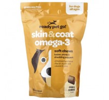 Ready Pet Go, Skin & Coat Omega-3, For Dogs, All Ages, Fish & Cheese, 90 Soft Chews, 12.7 oz (360 g)