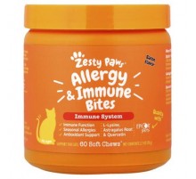Zesty Paws, Allergy & Immune Bites, For Cats, All Ages, Bacon, 60 Soft Chews, 2.7 oz (78 g)