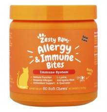 Zesty Paws, Allergy & Immune Bites, For Cats, All Ages, Bacon, 60 Soft Chews, 2.7 oz (78 g)