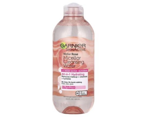 Garnier, SkinActive, Water Rose Micellar Cleansing Water with Rose Water + Glycerin, 13.5 fl oz (400 ml)
