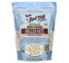 Bob's Red Mill, Organic Quick Cooking Rolled Oats, Whole Grain, 16 oz (454 g)