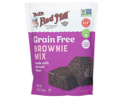 Bob's Red Mill, Grain Free Brownie Mix, Made with Almond Flour, 12 oz (340 g) Bob's Red Mill, Grain Free Brownie Mix, Made with Almond Flour, 12 oz (340 g)