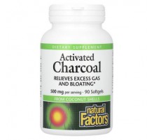 Natural Factors, Activated Charcoal, 90 Softgels (250 mg per Softgel)