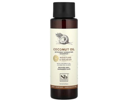 Soapbox, Coconut Oil Shampoo, Moisture & Nourish, Dry, Damaged Hair, 16 fl oz (473 ml)