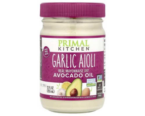 Primal Kitchen, Real Mayonnaise Made with Avocado Oil, Garlic Aioli, 12 fl oz (355 ml) Primal Kitchen, Real Mayonnaise Made with Avocado Oil, Garlic Aioli, 12 fl oz (355 ml)