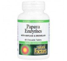 Natural Factors, Papaya Enzymes with Amylase & Bromelain, 60 Chewable Tablets