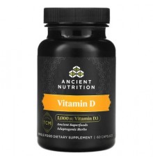 Ancient Nutrition, Vitamin D, 125 mcg (5,000 IU), 60 Capsules