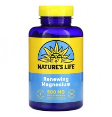 Nature's Life, Renewing Magnesium, 500 mg, 180 VegCaps