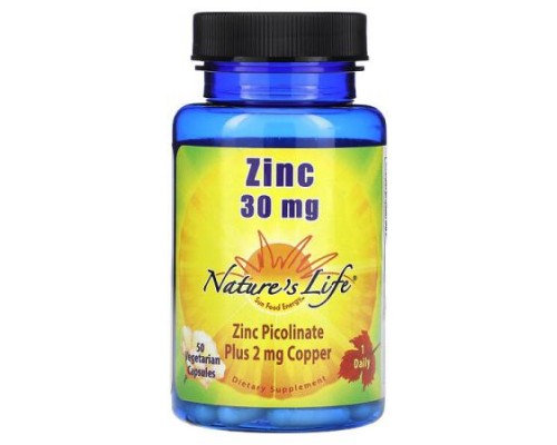 Nature's Life, Zinc, 30 mg, 50 Vegetarian Capsules