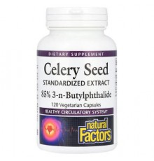 Natural Factors, Celery Seed, Standardized Extract, 120 Vegetarian Capsules