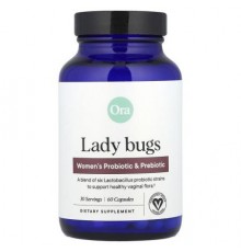 Ora, Lady Bugs, Women's Probiotic & Prebiotic, 60 Capsules