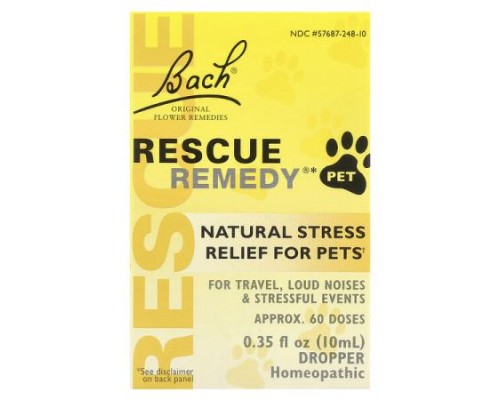 Bach, Rescue Remedy® Pet, Natural Stress Relief For Pets, 0.35 fl oz (10 ml) Bach, Rescue Remedy® Pet, Natural Stress Relief For Pets, 0.35 fl oz (10 ml)