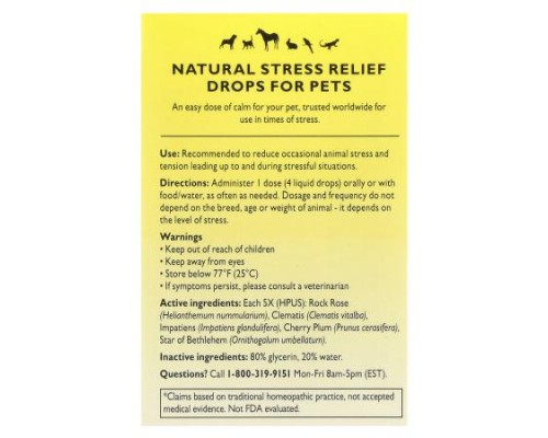 Bach, Rescue Remedy® Pet, Natural Stress Relief For Pets, 0.35 fl oz (10 ml) Bach, Rescue Remedy® Pet, Natural Stress Relief For Pets, 0.35 fl oz (10 ml)