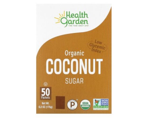 Health Garden, Organic Coconut Sugar, 50 Packets, 3.5 g Each Health Garden, Organic Coconut Sugar, 50 Packets, 3.5 g Each