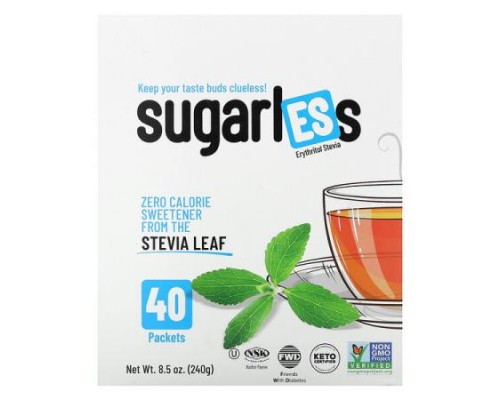 Health Garden, Sugarless, Erythritol Stevia, 40 Packets, 0.21 oz (6g) Each Health Garden, Sugarless, Erythritol Stevia, 40 Packets, 0.21 oz (6g) Each