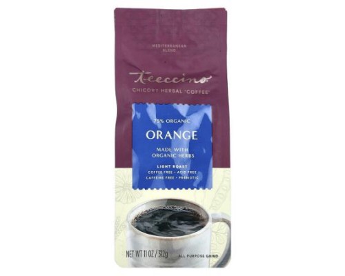 Teeccino, Chicory Herbal Coffee, Orange, Light Roast, Caffeine Free, 11 oz (312 g)