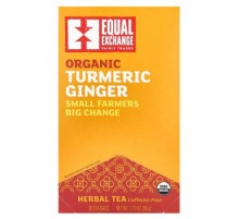 Equal Exchange, Organic Turmeric Ginger, Herbal Tea, Caffeine-Free, 20 Tea Bags, 1.27 oz (36 g)