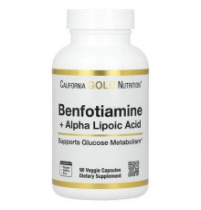 California Gold Nutrition, Benfotiamine + Alpha Lipoic Acid and L-Leucine, 90 Veggie Capsules