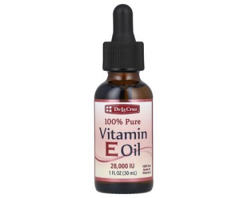 De La Cruz, 100% Pure Vitamin E Oil, 28,000 IU, 1 fl oz (30 ml)