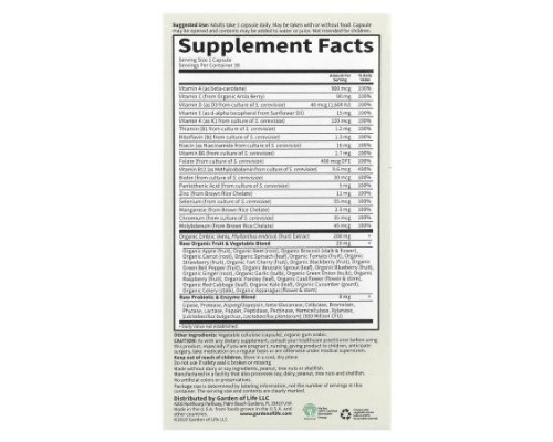 Garden of Life, Vitamin Code®, RAW One™, Once Daily Multivitamin For Men , 30 Vegetarian Capsules