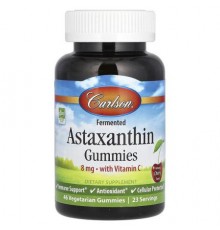 Carlson, Fermented Astaxanthin Gummies With Vitamin C, Natural Cherry, 46 Vegetarian Gummies