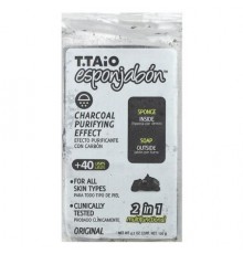 T. Taio, Soap Bar With Sponge Inside, Original Charcoal, 4.2 oz (120 g)