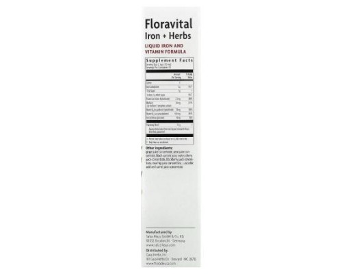 Floradix, Floravital® Iron + Herbs, 23.7 fl oz (700 ml) Floradix, Floravital® Iron + Herbs, 23.7 fl oz (700 ml)