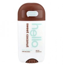 Hello, 24 Hr Deodorant with Shea Butter, Sweet Coconut, 2.6 oz (73 g)