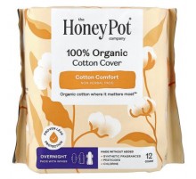 The Honey Pot Company, Organic Non-Herbal Pads with Wings, Overnight, 12 Count