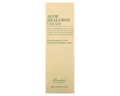 Benton, Aloe Hyaluron Cream, 1.76 oz (50 g) Benton, Aloe Hyaluron Cream, 1.76 oz (50 g)
