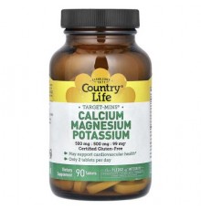 Country Life, Target-Mins®, Calcium Magnesium Potassium, 90 Tablet