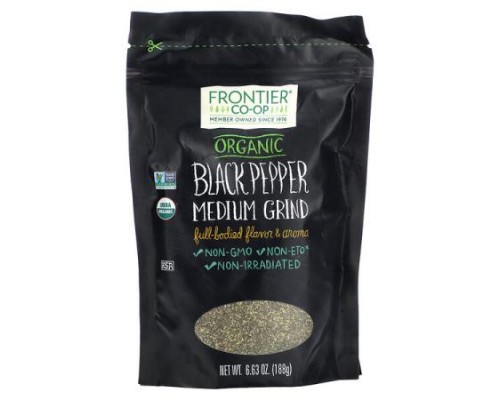 Frontier Co-op, Organic Black Pepper, Medium Grind, 6.63 oz (188 g)